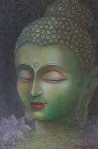 Painting of Buddha on paper