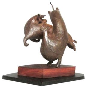 Sculpture of bull with bronze