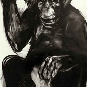 Animal painting with charcoal
