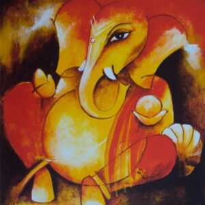 Painting of ganesha on canvas