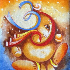 painting of Ganesha on canvas