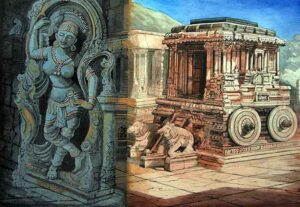Painting of Hampi on paper