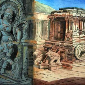 Painting of Hampi on paper