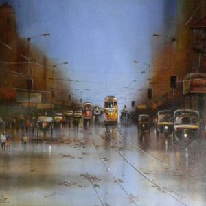 Painting of Kolkata on canvas