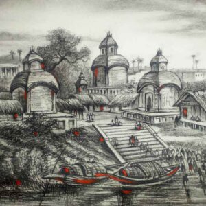 Painting of Kolkata Kalighat on paper