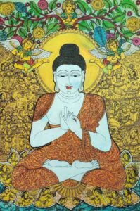 Kalamkari painting of Buddha on canvas