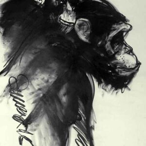 Animal painting with charcoal