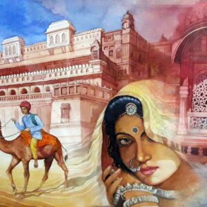 Painting of Rajasthan on paper