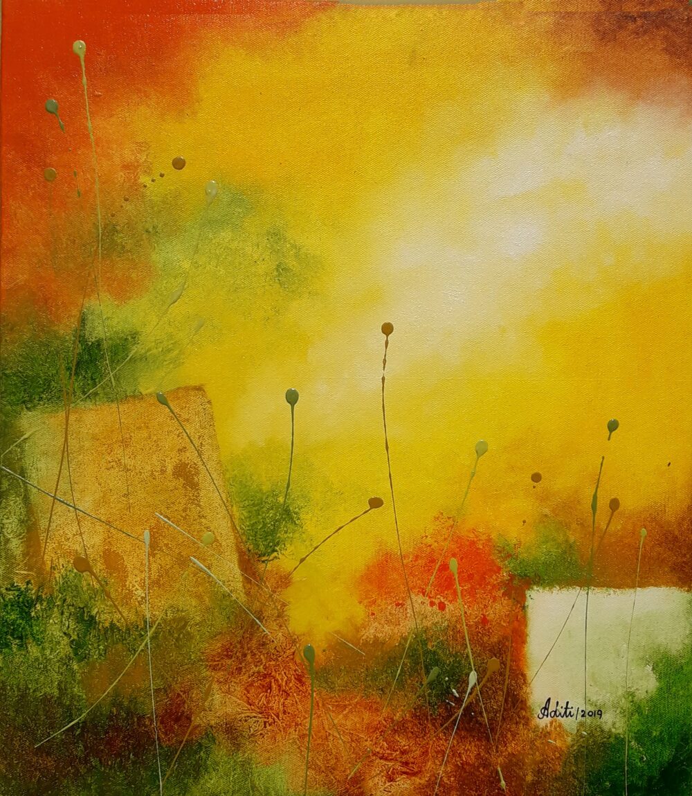 Painting of abstract art on canvas