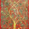 Kalamkari painting of Tree of Life on canvas