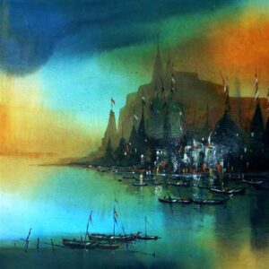 Painting of Benaras on paper