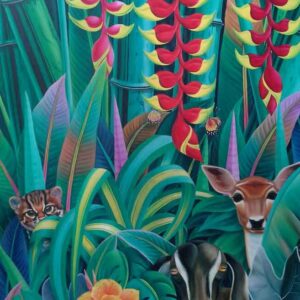 Painting of wildlife on canvas