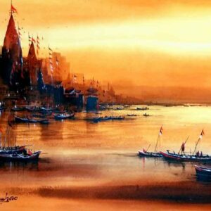 Painting of Benaras on paper