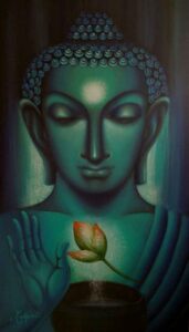 Painting of Lord Buddha on canvas