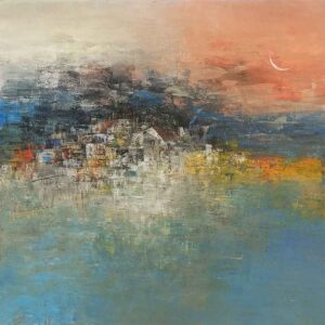 Abstract art with acrylic on canvas