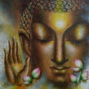 Painting of Lord Buddha on canvas