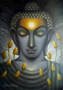 Painting of Lord Buddha on canvas