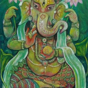 Painting of Lord Ganesh on canvas