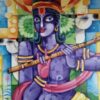 Painting of lord Krishna on canvas