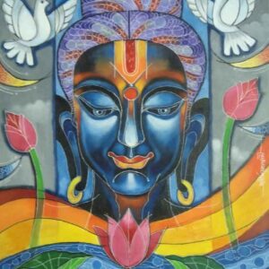 Painting of lord buddha on canvas
