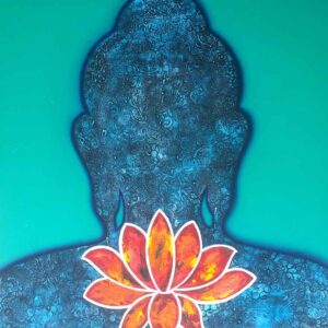 Painting of Buddha on canvas