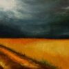 Painting of approaching rain in the fields