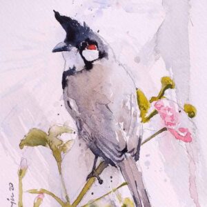 Painting of bird on paper