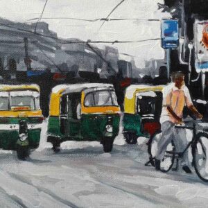 Kolkata cityscape on canvas