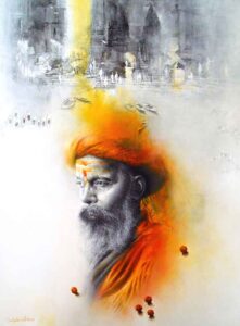 Painting of sadhu at Benaras