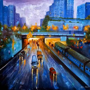 Rainy Day in City III [30 X 30 inches]