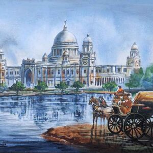 Painting of Victoria Memorial on canvas