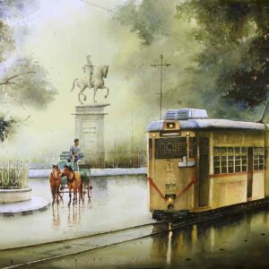 A Wet Afternoon in Kolkata II [29 X 43 inches]