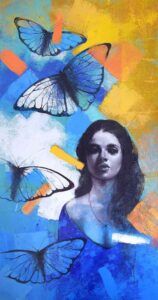 Painting on canvas of a woman