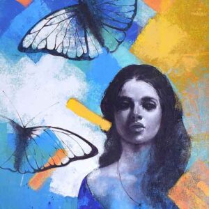 Painting on canvas of a woman