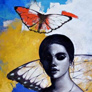 Painting on canvas of a woman