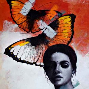 Painting on canvas of a woman