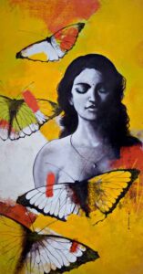 Painting on canvas of a woman