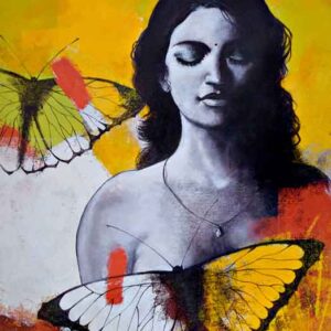 Painting on canvas of a woman