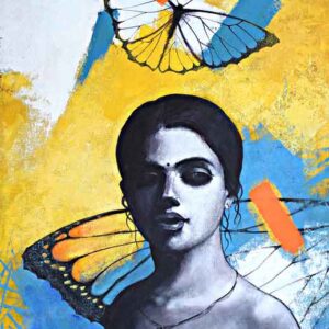 Painting on canvas of a woman