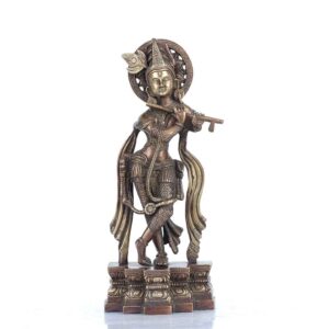 Brass statue of Krishna