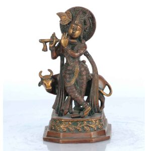 Chola inspired Krishna statue in brass