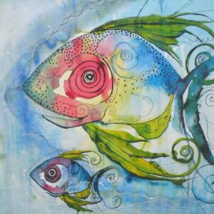 Painting on paper of fish