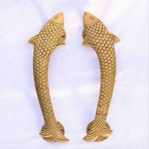 Brass fish door handles