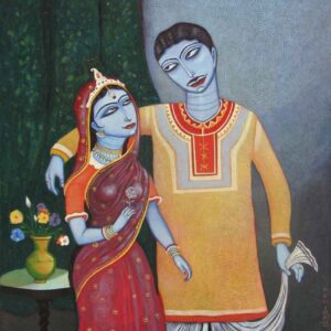 Painting on canvas of couple.