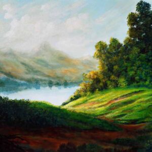 Painting on canvas of landscape