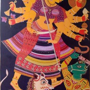 Painting of Durga on canvas