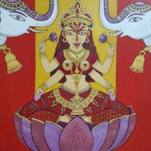 Painting of goddess on canvas