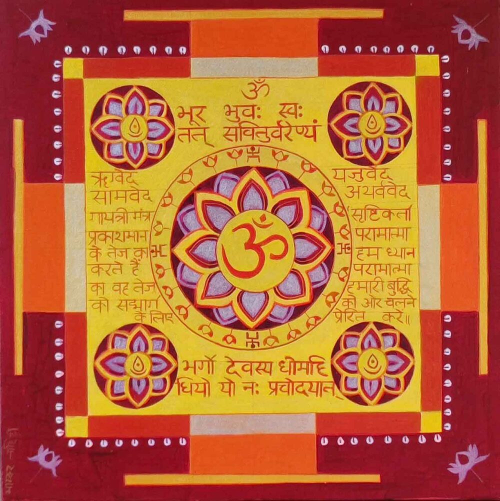 Painting on canvas of Om