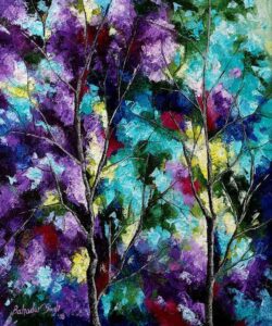 Painting on canvas of nature in abstract
