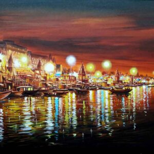 Painting of Benaras on canvas